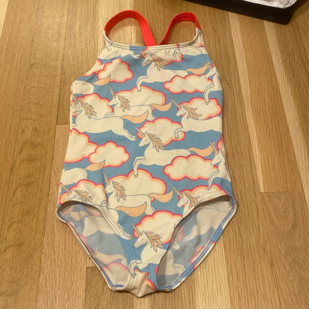 Mini Boden unicorn bathing suit size 4-5